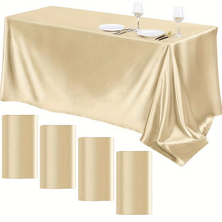 1pc, Polyester Tablecloth, Modern Style Table Decor, Waterproof And Oil-proof Large Banquet Table Cover, Rectangle Simple Style Solid Color Table Cloth, For Picnic Or Holiday Party, Room Decor, Wedding Decor