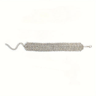 Pink Rhinestone Multilayer Anklet for Beach and Versatile Wear