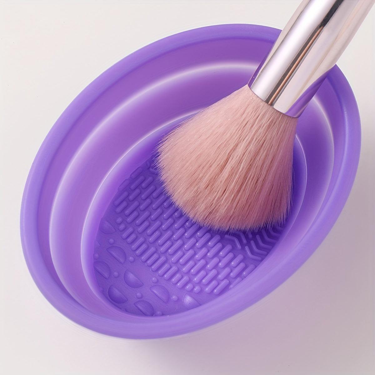 GlamClean Makeup Cleaning Kit: Compact Brush Cleaning Pad and Scrubber Bowl for Girls and Women - Easy and Portable Cosmetic Brush Cleaner