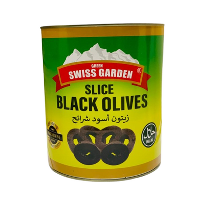 Sliced Black Olives Swiss Garden 3.1KG
