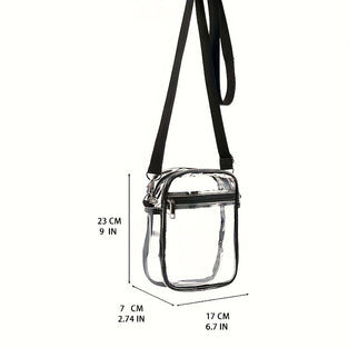Clear Crossbody Bag Stadium Approved, Clear Crossbody Purse With Front Pocket And Adjustable Strap For Concerts, Festivals, Sports Events, Travel, Clear Messenger Shoulder Bag For Women Men