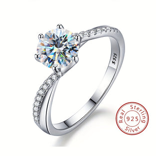 1ct Moissanite Promise Ring Beauty and Luxury in Silver