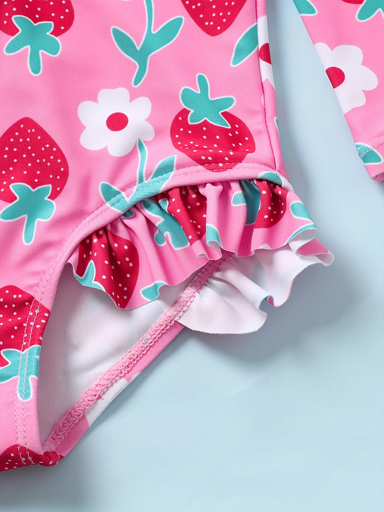 Adorable Patterned Swim Long Toddler Suit