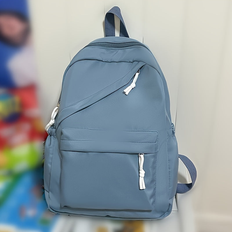 Chic Solid Color School Backpack for Students