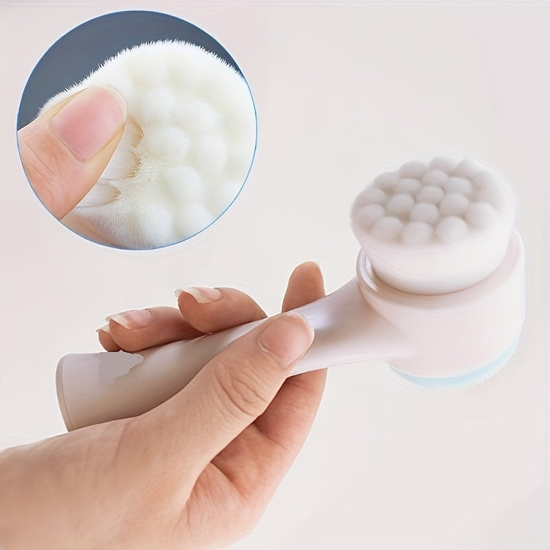 Double-Sided Silicone Facial Cleansing Brush: