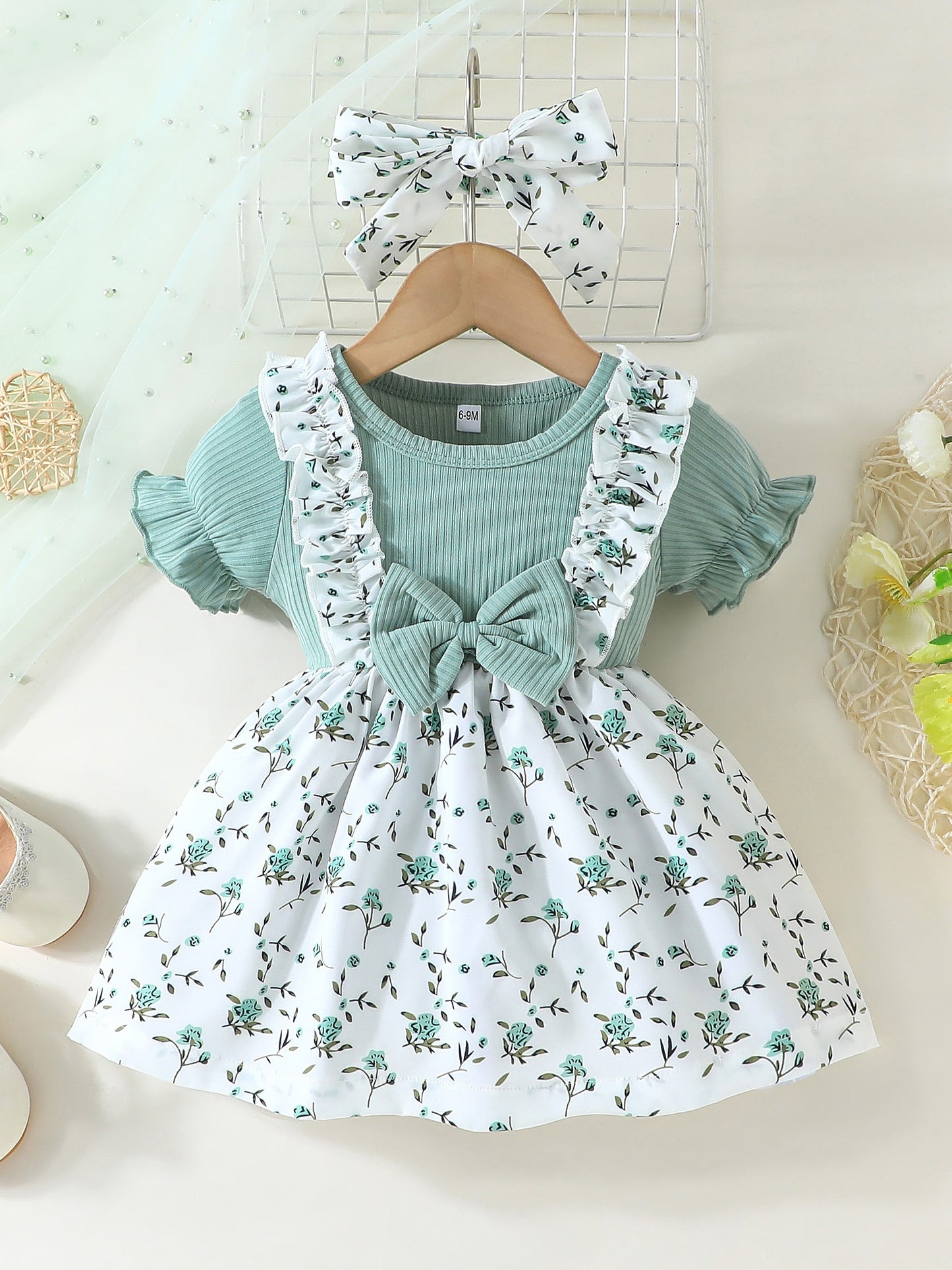 Baby's Adorable Bowknot Decor Flower Dress: Perfect for Summer, Holidays & Gifts