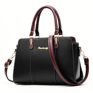 Elegant Zipper Satchel Bag, Trendy Large Capacity Handbag For Work, Fashion Double Handle Purse