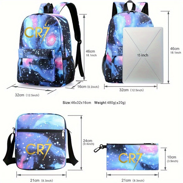 Trendy 3-Piece Student Backpack Set: