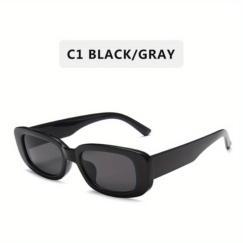 Retro UV400 Rectangle Fashion Sunglasses for Summer Beach Travel