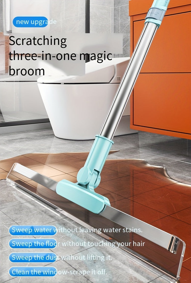 Magic Broom 50.8cm - Extendable Silicone Squeegee for Easy Floor Cleaning, Ideal for Bathroom & Kitchen, Pet Hair Removal, Home Essentials