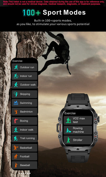 Ultimate Men's Rugged Smartwatch: Wireless Call, IP68 Waterproof, 100 Sports Modes, AI Voice Control