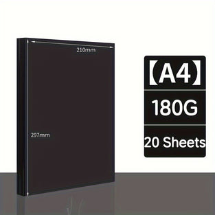 Black Cardstock Paper 20 Sheets - A4 & A3 Size