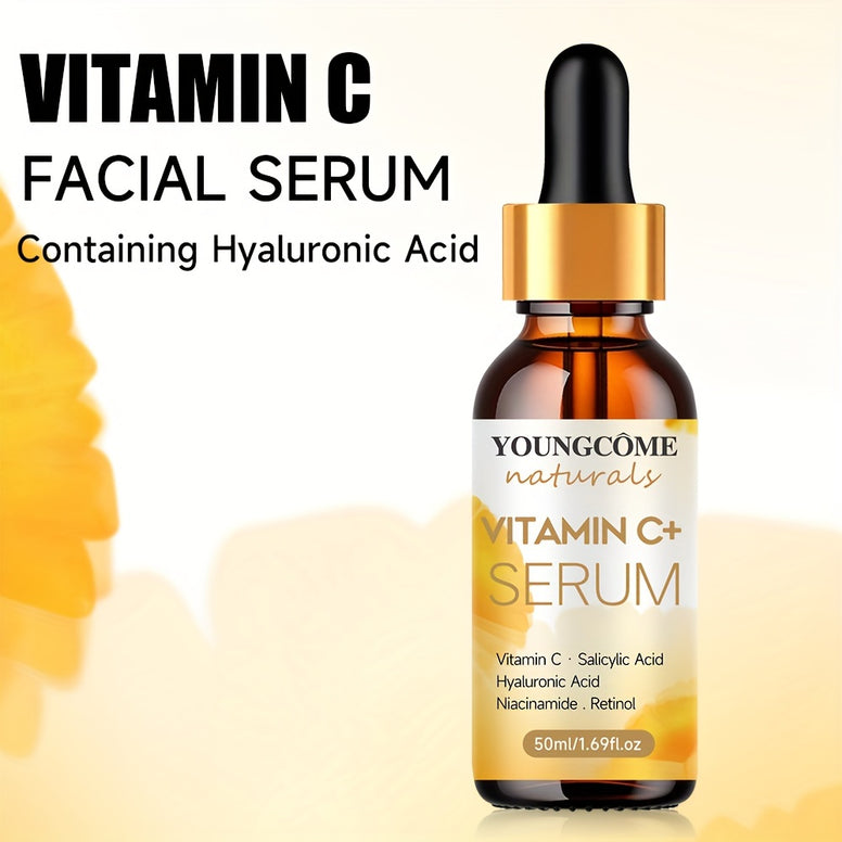 Revitalize Your Skin: Vitamin C & Retinol Facial Serum with Hyaluronic Acid, Turmeric, Aloe Vera - Fragrance-Free, Hypoallergenic Formula for All Skin Types