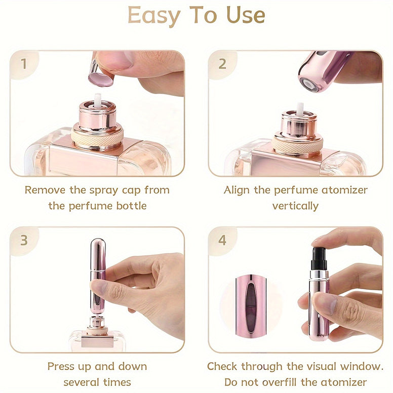 Perfume Refillable Travel Bottles Portable Mini Spray Bottle For Travel Scent Pump Ideal For On The Go Use 4 Pieces