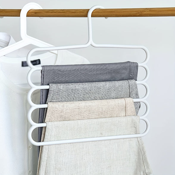 5-Tier Folding Pants Hanger - Space-Saving Metal Organizer