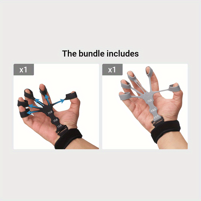 Silicone 5-Finger Trainer Hand Exerciser with Wristband: Perfect for Hand Stretching and Recovery Training