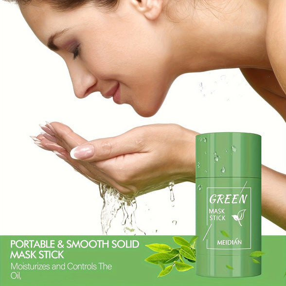 Green Tea Mask Stick: Deep Cleansing and Oil Control for All Skin Types - Moisturizes, Tightens, and Reduces Blackheads and Acne - Perfect for Men and Women