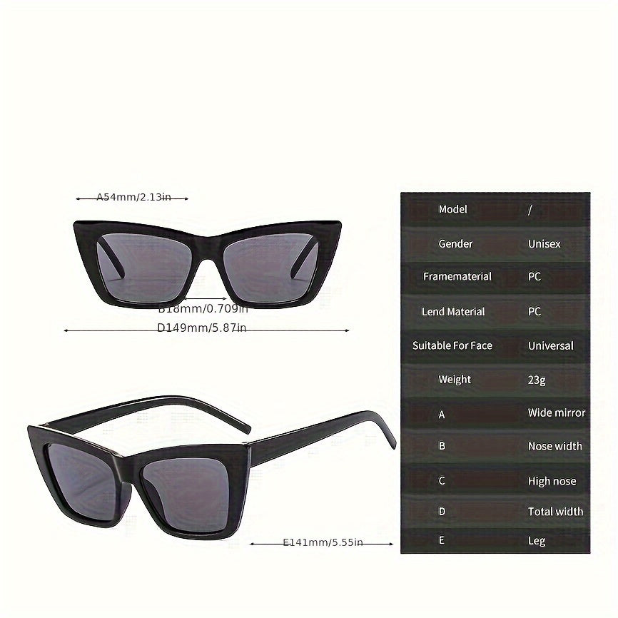 Chic Black Frame Fashion Glasses: Anti-Glare Sun Shades for Women for Driving, Beach, and Travel