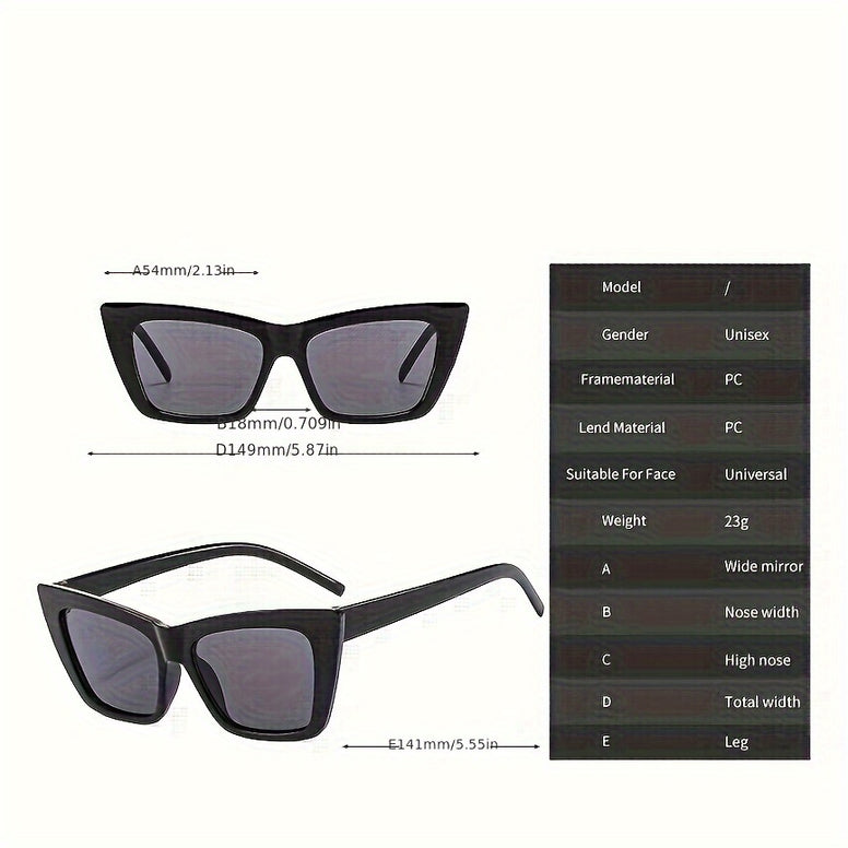 Chic Black Frame Fashion Glasses: Anti-Glare Sun Shades for Women for Driving, Beach, and Travel