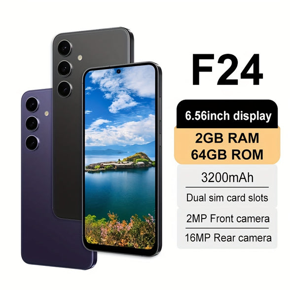 F24 Android Smartphone: 16.<br>66cm LCD Display, 3200mAh Battery, Dual SIM, 16MP Rear Camera, Face Unlock, USB-C, Wireless - Non-Waterproof