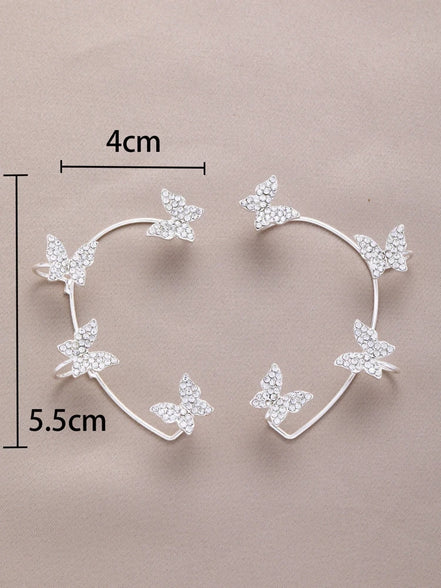 Fold-over rhinestone butterfly embellishment