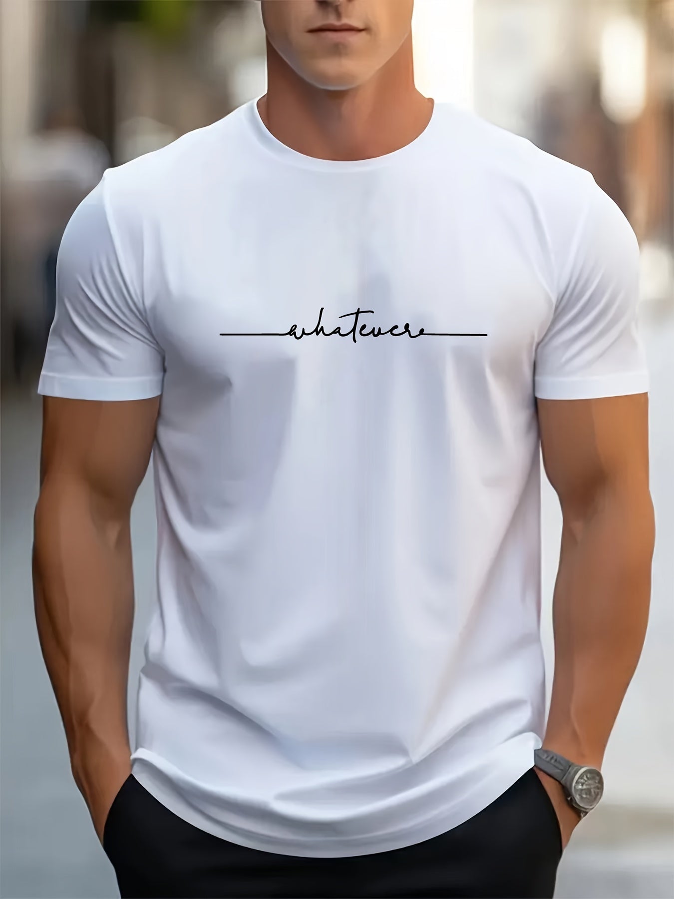 Men's Casual Trendy Letters Graphic Print Short Sleeve Tee: Summer Style