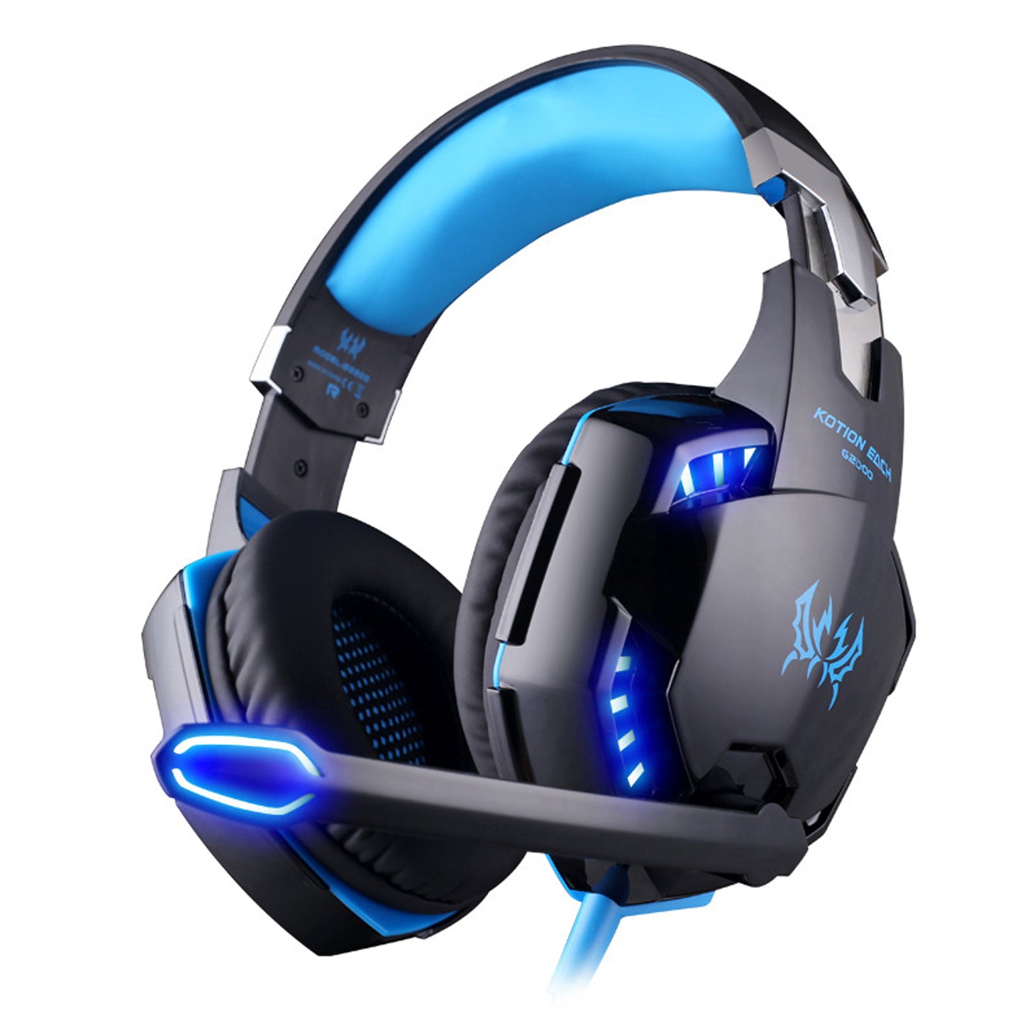 Immerse Yourself in Gaming: Premium Headset with Noise-Cancelling Mic, LED Lights, and Soft Memory Earmuffs