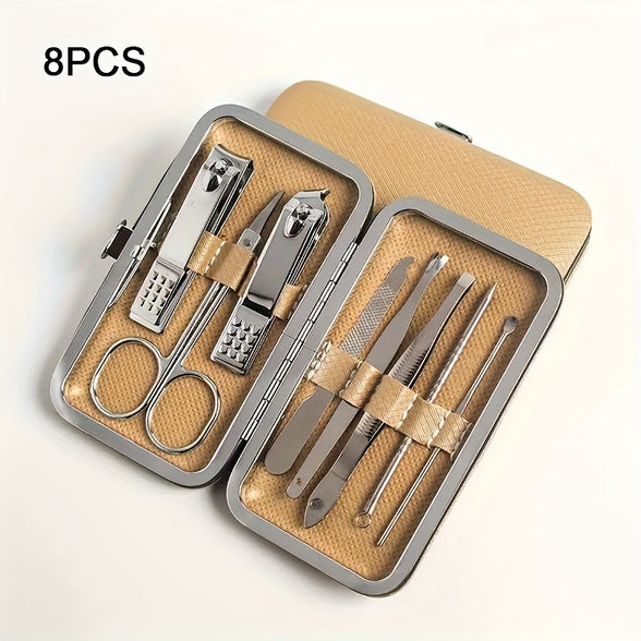 Nail Clippers Manicure Tool Set Stainless Steel Travel Case