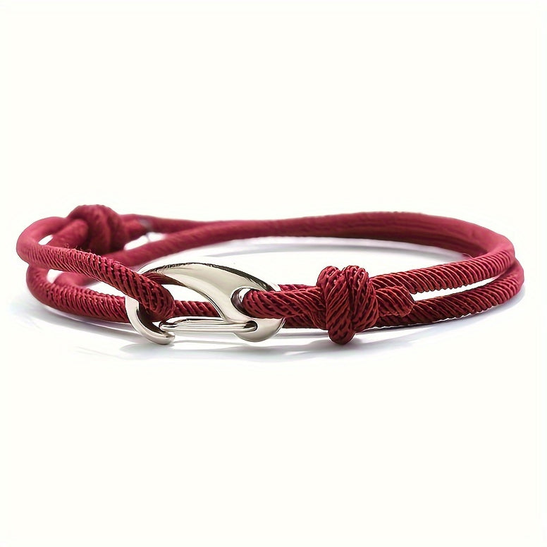 Men's Stylish Double Layer Adjustable Rope Bracelet: The Perfect Holiday Gift for Boyfriends