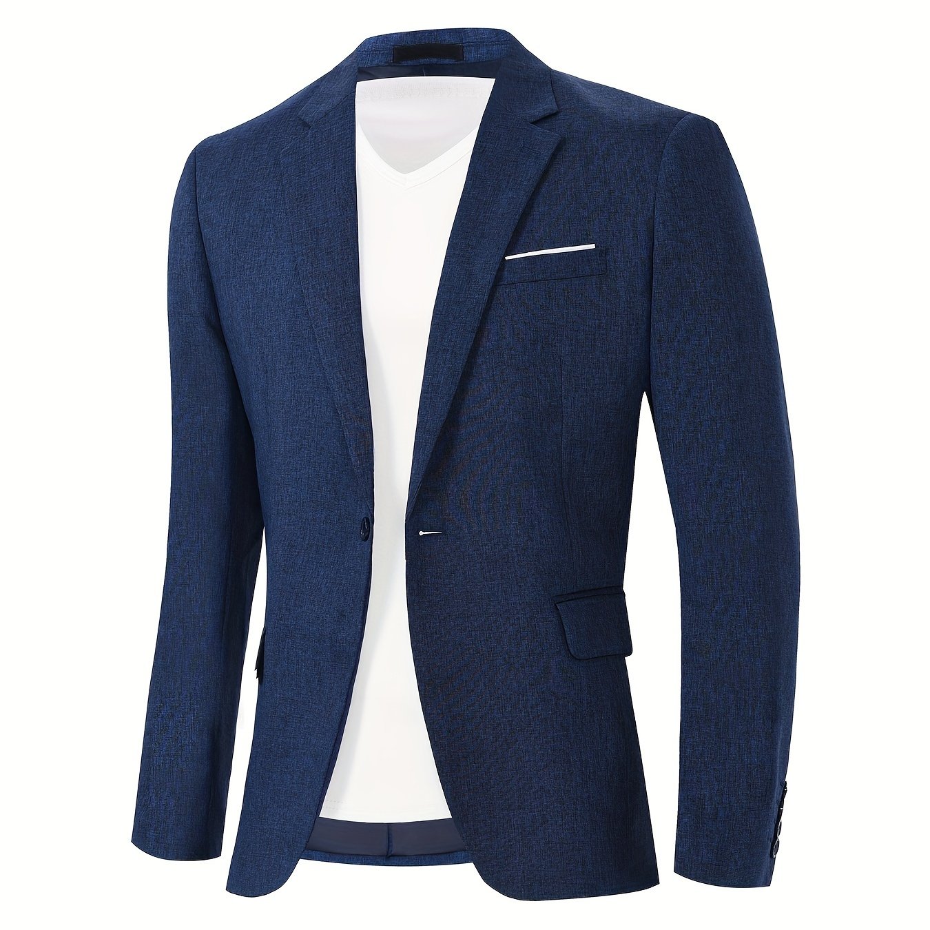 Men's Classic Business One-Button Blazer: A Solid Color Essential for Spring and Fall