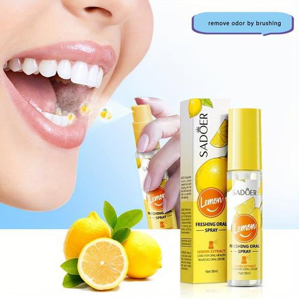 Lemon Oral Fresh Mouth Spray Fresh Breath Eliminate Bad Breath Spray Deodorant Persistent Portable Fragrance No Alcohol 18ML