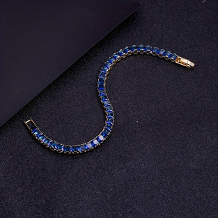 Blue Zircon Tennis Bracelet Elegant Vintage Style for Any Occasion