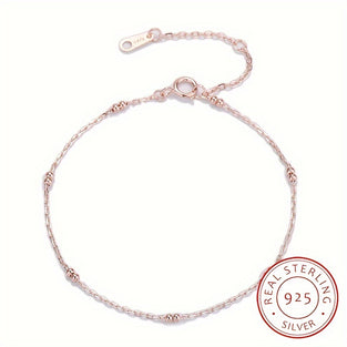 925 Sterling Silver Chain Bracelet Elegant and Versatile Hand Jewelry