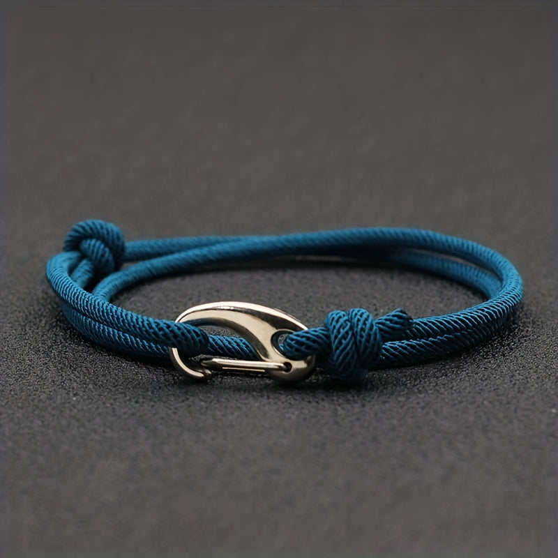 Men's Stylish Double Layer Adjustable Rope Bracelet: The Perfect Holiday Gift for Boyfriends