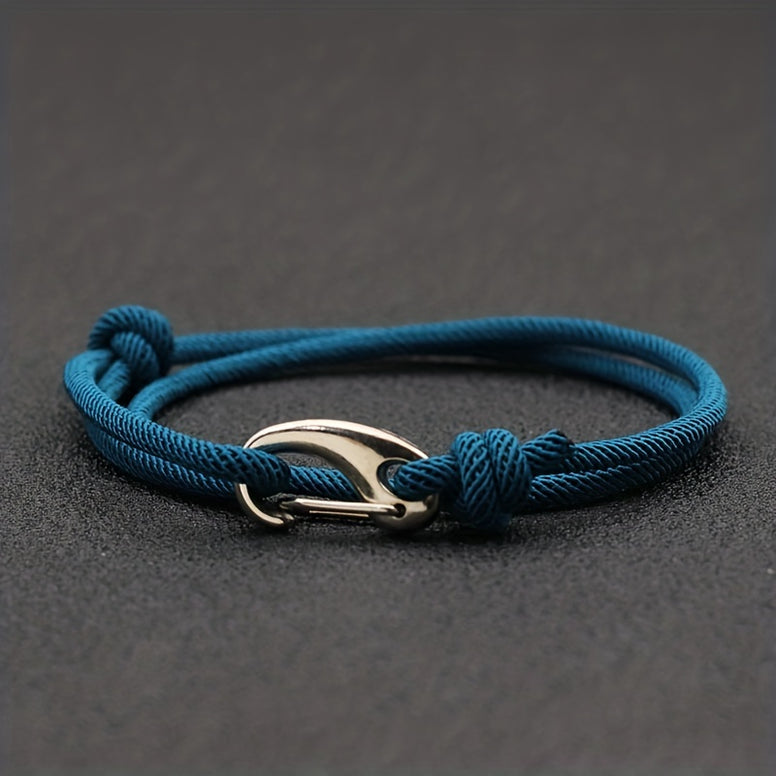 Men's Stylish Double Layer Adjustable Rope Bracelet: The Perfect Holiday Gift for Boyfriends