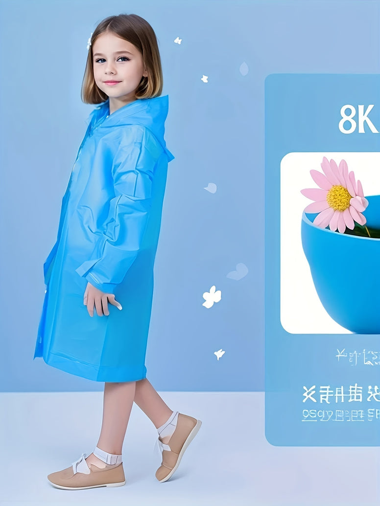 Kids' Basic Portable Raincoat: Reusable