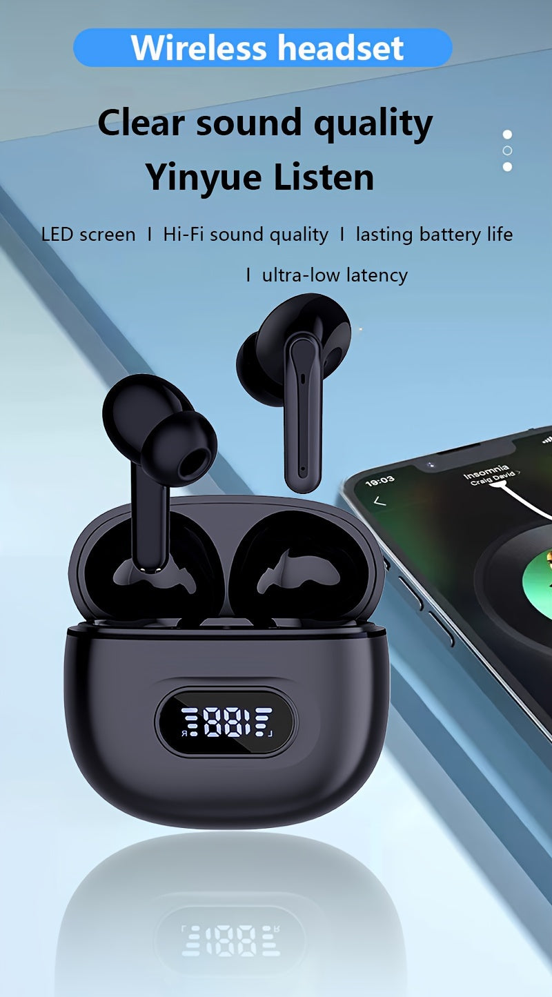 Ultimate Wireless LED Digital Display Headphones for Music, Gaming and Sports - Compatible with iOS & Android