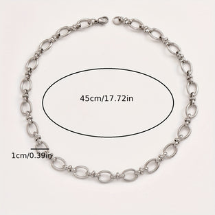 Sleek Punk Hollow Design Silver Necklace in Stainless Steel