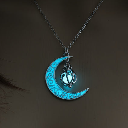 Dark Moon Glow Hollow Pendant Necklace for Women  Perfect Gift