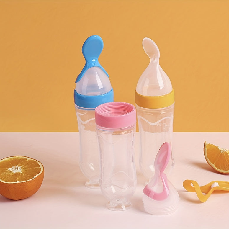 Clip Feeding Set 7 Piece Ergonomic Silicone Squeeze Feeder BPA Free Includes Milk and Water Bottle Convenient for Parents