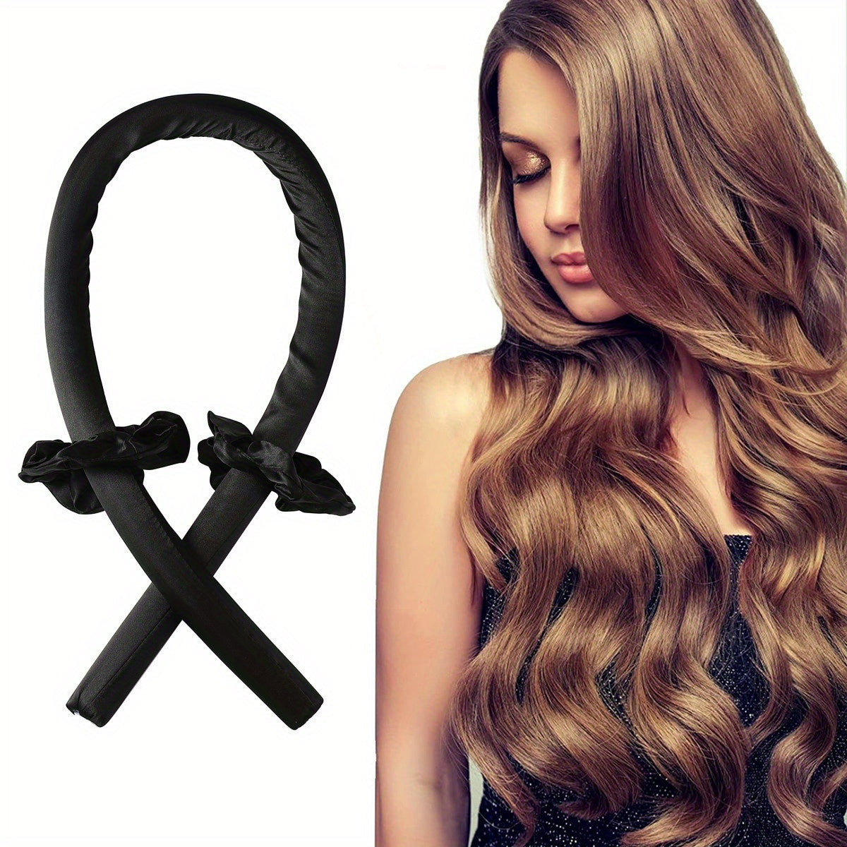 Effortless Waves Hair Tool: Heatless Ing Rod Headband with Hair Ties