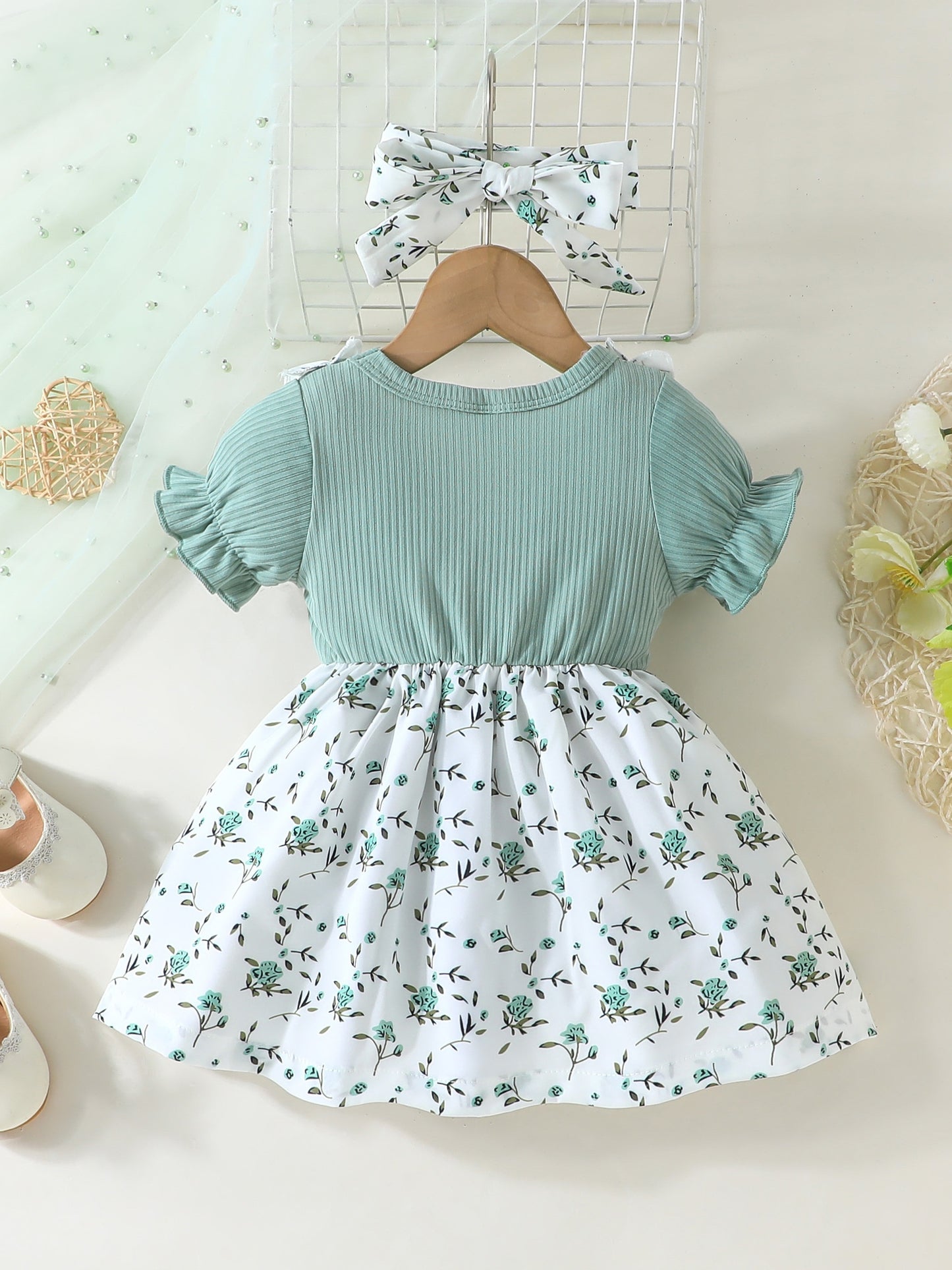 Baby's Adorable Bowknot Decor Flower Dress: Perfect for Summer, Holidays & Gifts