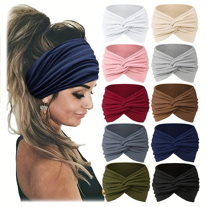 1pc Criss Cross Headband Wide Head Wrap Solid Color Sports Sweatband For Women Female Hair Accessories