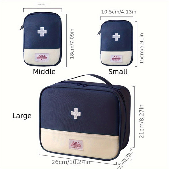 3-Piece Set: Travel Portable Medicine Bag for Outdoor Sports and First Aid Kit