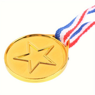 3pcs Gold Silver Bronze Plastic Winners Medals Sports Day Party Supplies Reward