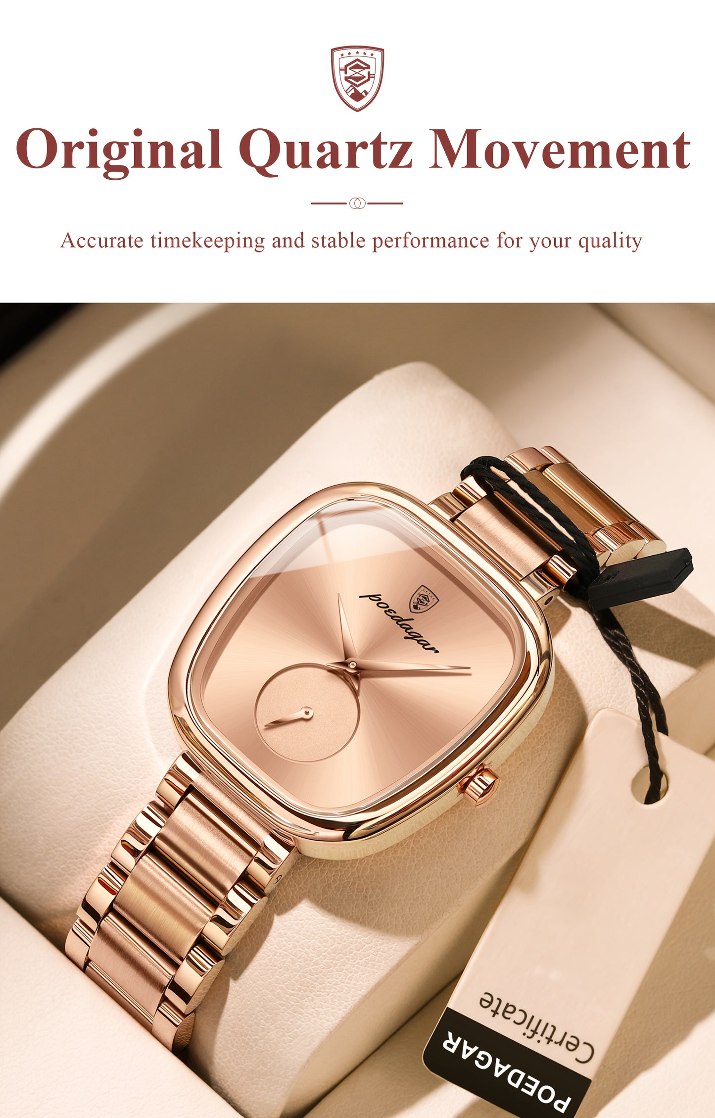 Poedagar Chic Quartz Women's Watch: Waterproof Stainless Luxury Alloy Case