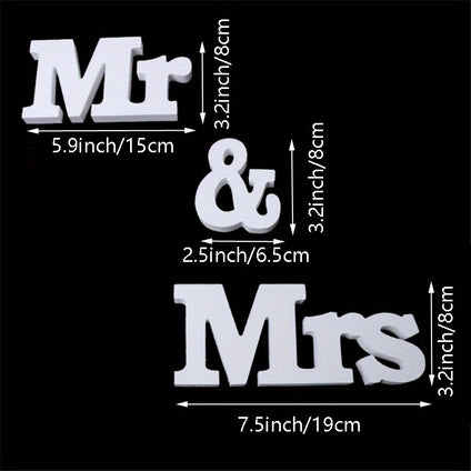 1 Set, Mr & Mrs Wedding Signs Decorative Signs Plaques Table Decorations For Photo Props, Wedding