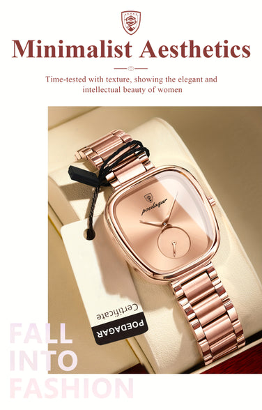 Poedagar Chic Quartz Women's Watch: Waterproof Stainless Luxury Alloy Case