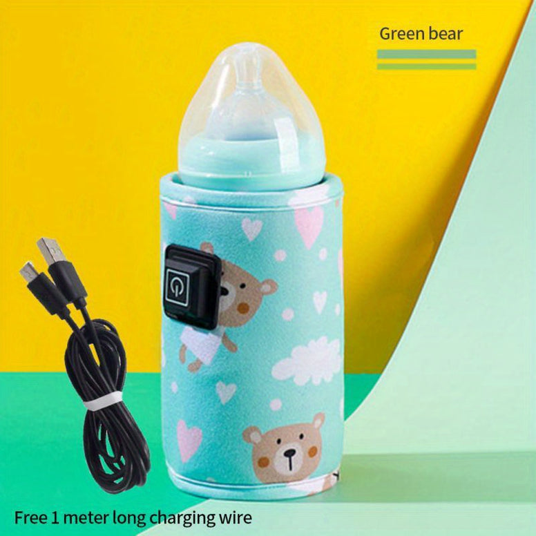 USB Milk and Water Warmer Portable Bottle Heater Efficient Quick Heating Insulated Bag Ideal for Travel