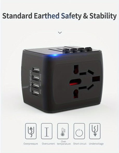 Universal Travel Adapter: High-Speed Power for 170  Countries